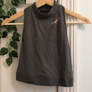 Justice grey cropped muscle tee size 12